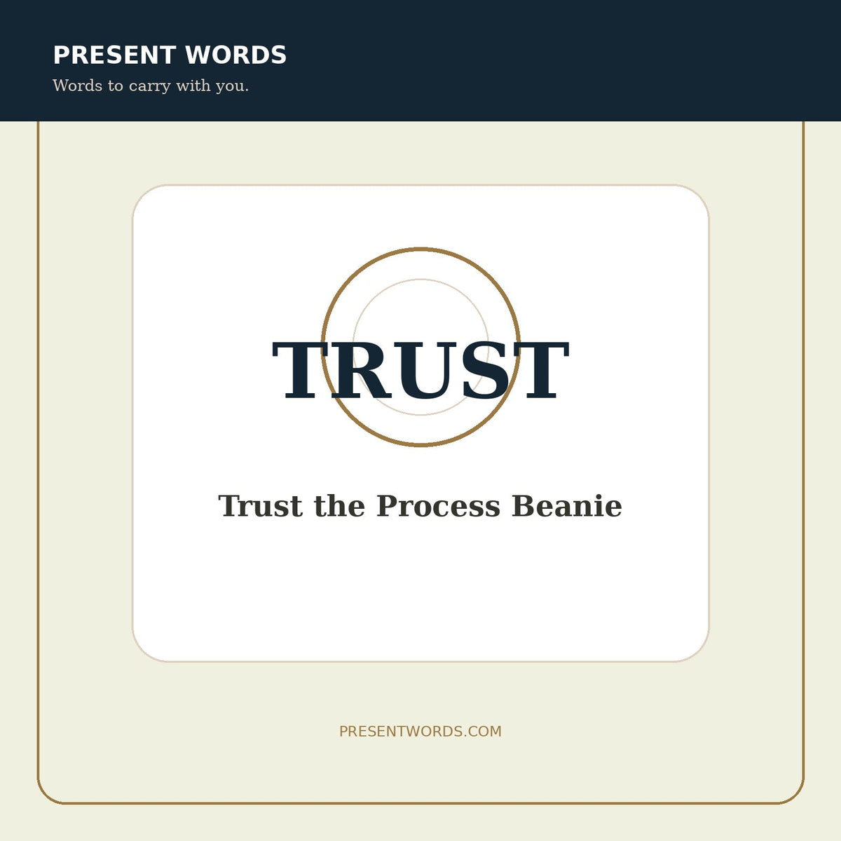 Present Words Trust the Process Beanie